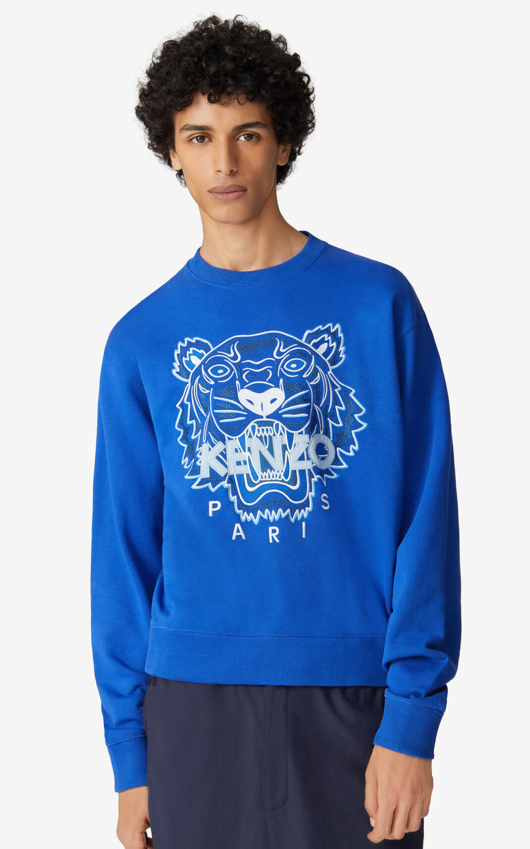 Kenzo Tiger Sudadera Hombre Azul Real Azules | 5381904-MN